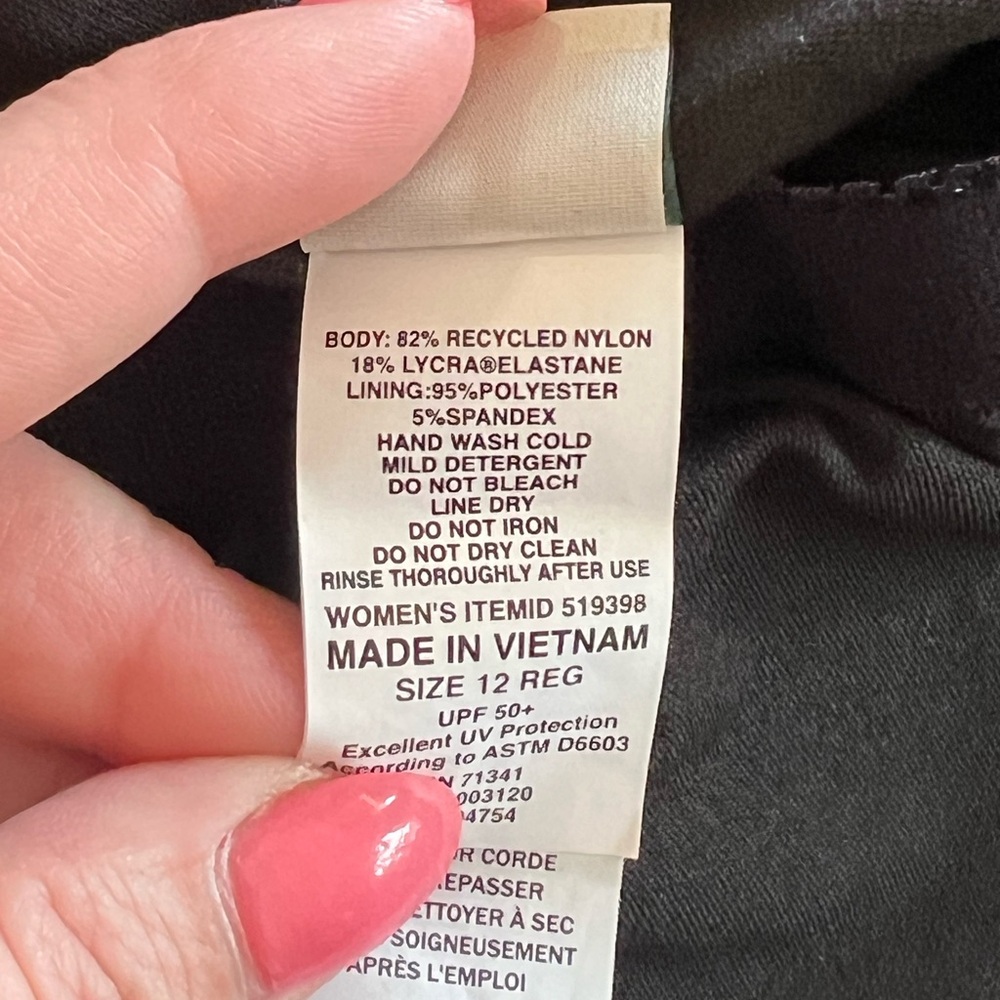 L.L Bean Women’s Black Square Neck Tankini Swimsuit Top NWT Size 12 - Picture 7 of 7